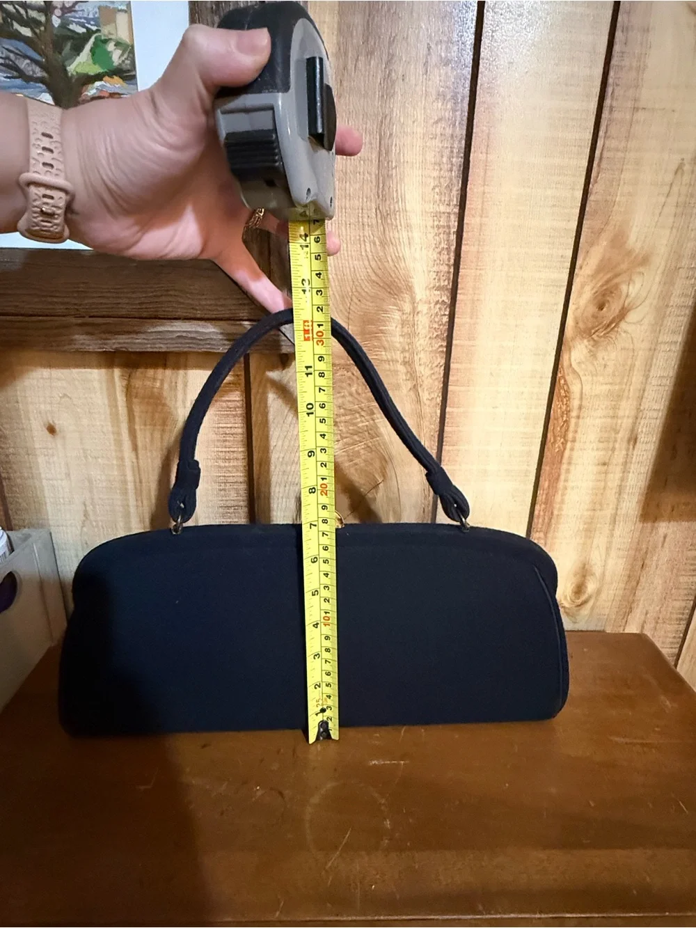 Classic vintage Black Top-Handle Felt Women's Bag